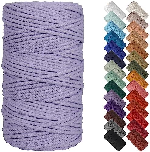 NOANTA Light Purple Macrame Cord 4mm x 109yards, Cotton Rope Macrame Yarn by NOANTA