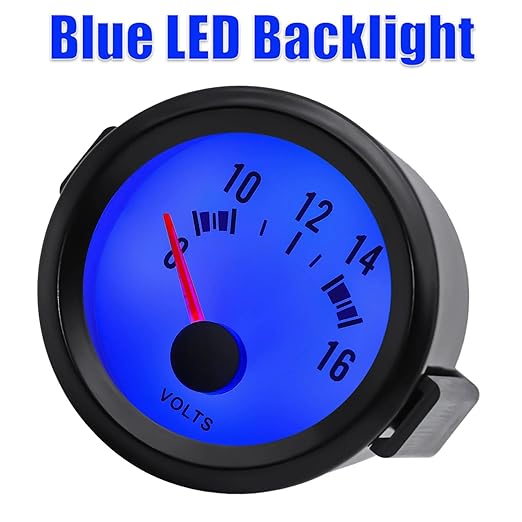 2" 52mm Voltage Gauge Digital Blue LED Voltmeter Meter 8-16V - Image 3