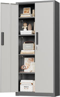 Crownland 63" Metal Storage Cabinet, Lockable Garage Storage Cabinets, High by Crownland