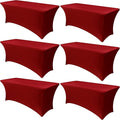 Obstal 6 Pack Stretch Spandex Red Table Covers by Obstal