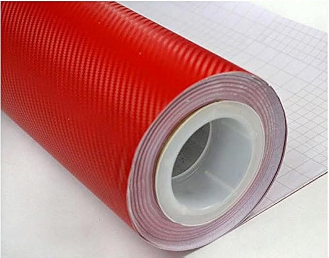 F & B LED LIGHTS Red 3D Carbon Fiber Film Twill Weave Vinyl Sheet Roll Wrap by F+%26+B+LED+LIGHTS