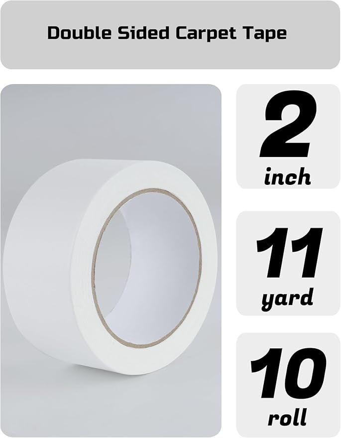 Lichamp Bulk 10 Pack Double Sided Carpet Tape - Image 2