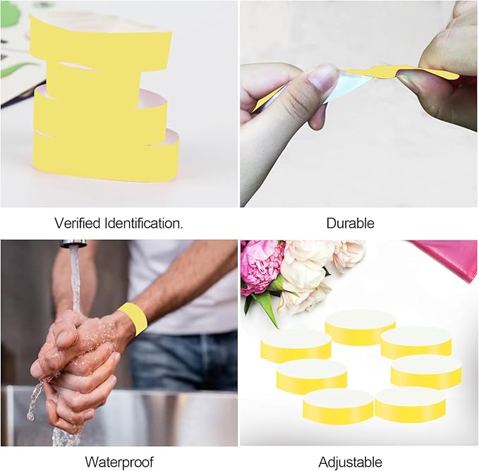 REHALY 1400 Pack Yellow Neon Wristbands - Image 2