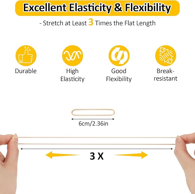700 Pcs Rubber Bands, Size #16 Reusable Elastic Rubber Band - Image 3