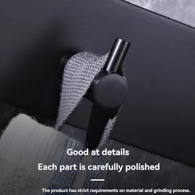 Kingdong Black Key Holder for Wall 304 Stainless Key Hooks Adhesive Key Holder - Image 6