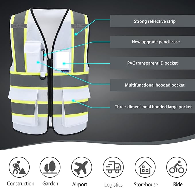 AYKRM Custom Logo Personalised Printed High Visibility Reflective 2 two tone - Image 6