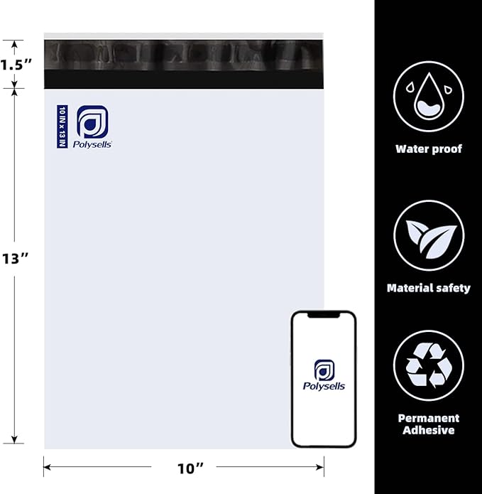 POLYSELLS 200 Pack 10x13 Inch Poly Mailers Shipping Envelopes, Strong Adhesive - Image 2