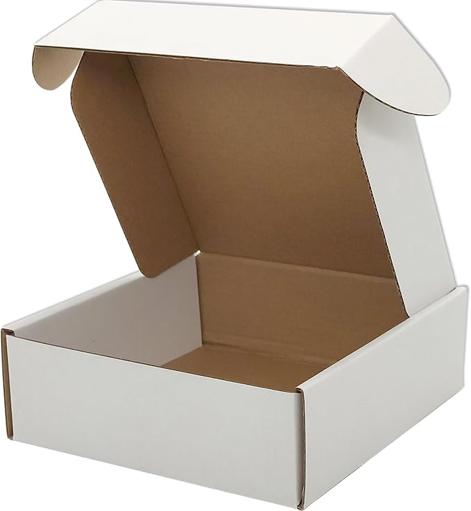 Small White Shipping Boxes for Small Business Pack of 25-6x6x2 inches Cardboard - Image 3