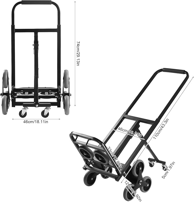 Folding Stair Climbing Dolly, Heavy Duty Stair Climbing Cart Dual-Purpose Cart - Image 2