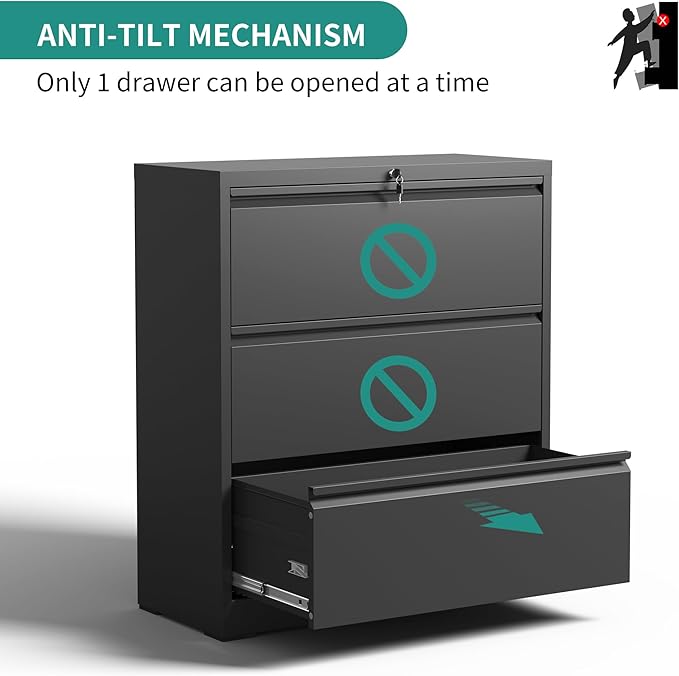 3 Drawer Lateral File Cabinet - Image 6