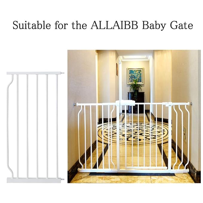ALLAIBB Extra Wide Pressure Mounted Baby Gate Walk Through Child Kids Safety - Image 2