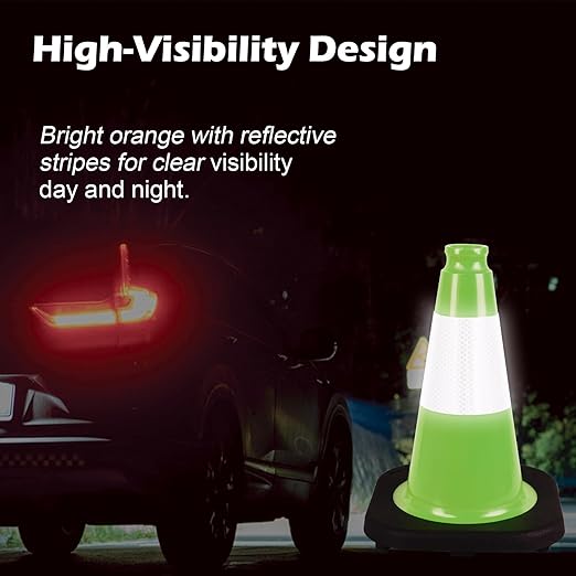 6 Pack 12 Inch Green Traffic Cones - Image 4