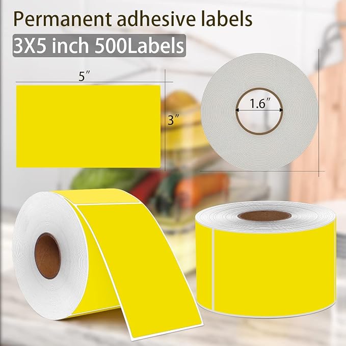 PARLAIM 5" x 3" Rectangle Color Coding Labels, 500 per Inventory Labels Color - Image 2