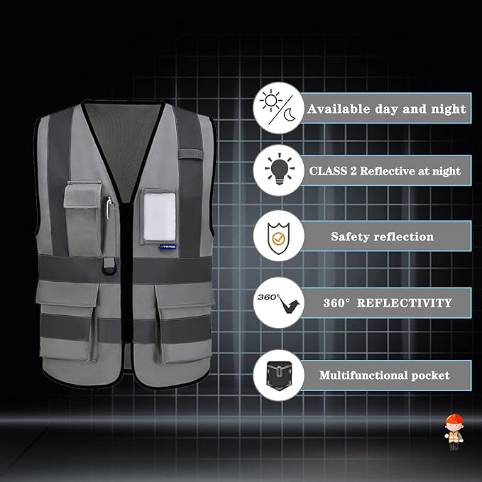 A-SAFETY High Visibility Reflective Safety Vest Customize Logo - Image 5