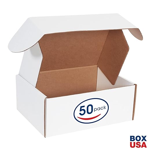 Box USA 12" Deluxe Shipping Boxes 12 1/8"L x 9 1/4"W x 5"H, Gifts or Bulk - Image 2