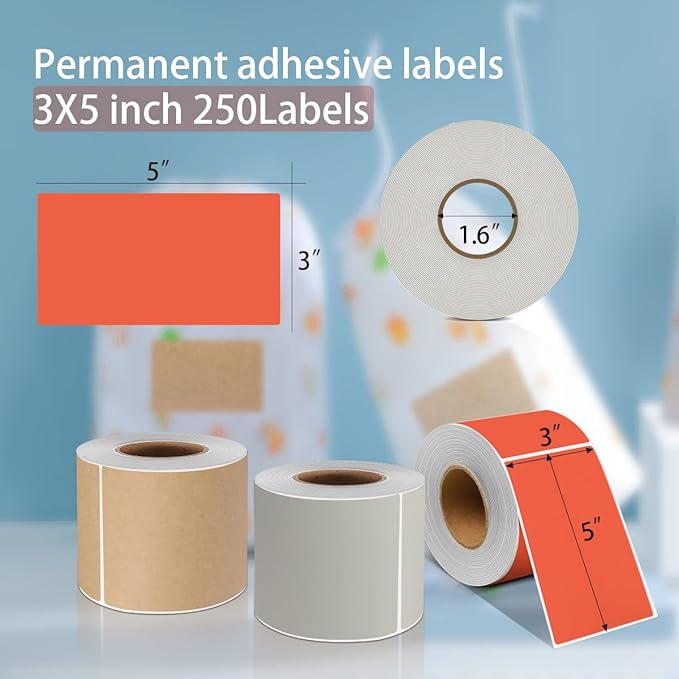 PARLAIM 3" x 5" Rectangle Adhesive Color Code Stickers, 250 per Dispenser Box - Image 2