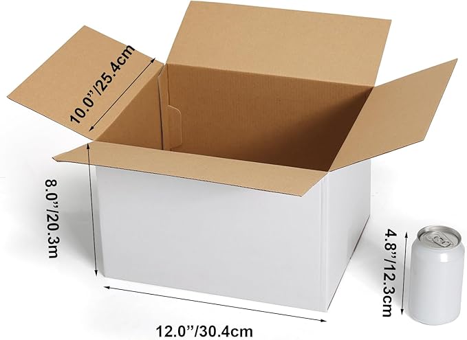 CRUGLA 12x10x8 White Shipping Boxes Set of 15 - Image 2