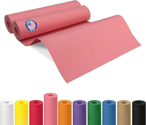 12" x 1200" Pink Kraft Paper Roll, Kids' Arts & Crafts, School Projects by IDLPackaging