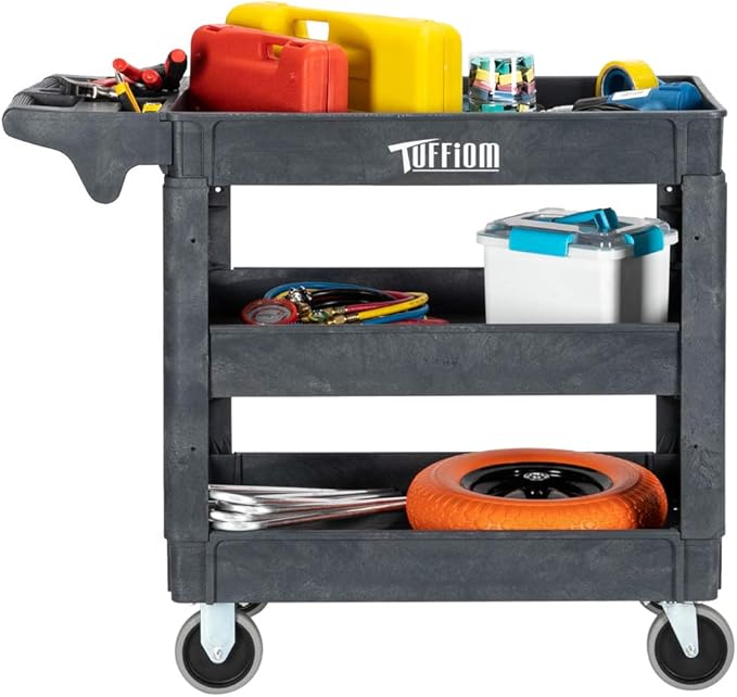 TUFFIOM Plastic Service Utility Cart - Image 3
