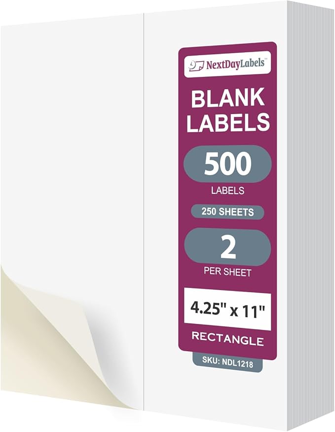 NextDayLabels – 4-1/4" x 11" Rectangular Sticker Labels by NextDayLabels