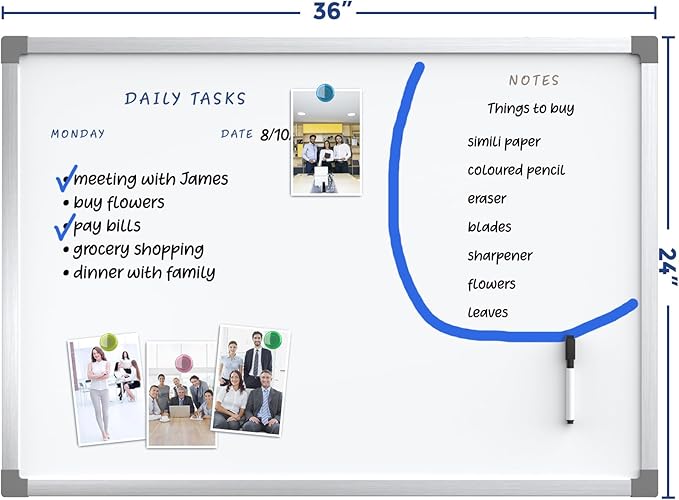 MaxGear Dry Erase Board for Wall, Double-Sided Large Whiteboard, Hanging for - Image 3