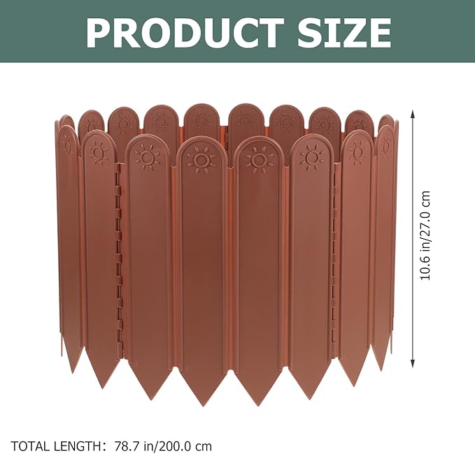 Plastic Garden Lawn Fence Panel Deep Brown Decorative Temporary Outdoor Border - Image 3
