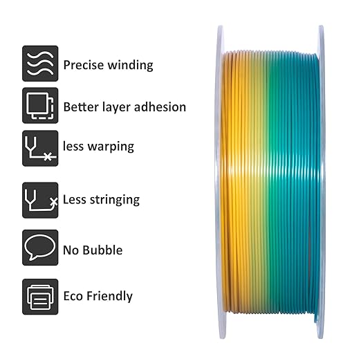 Geeetech Rainbow PLA Filament 1.75mm, 3D Printer Multicolor Filament, Color - Image 5