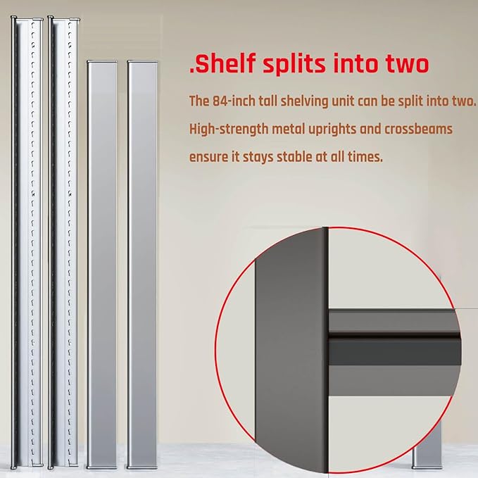 7-Tier Heavy Duty Garage Shelving Units, Steel Shelf, Large Storage Rack - Image 5