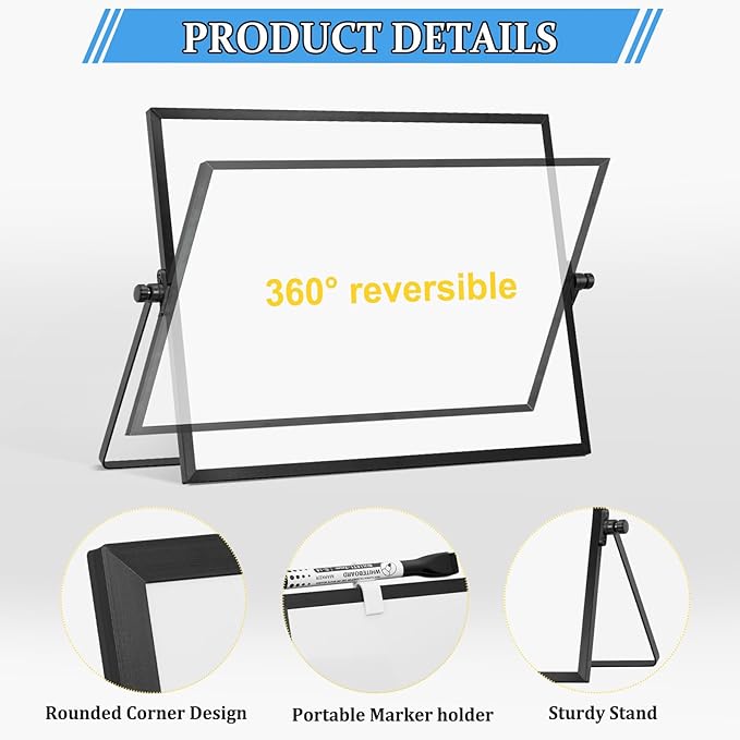 Dry Erase Magnetic White Board, Portable Small Whiteboard Set - Image 2