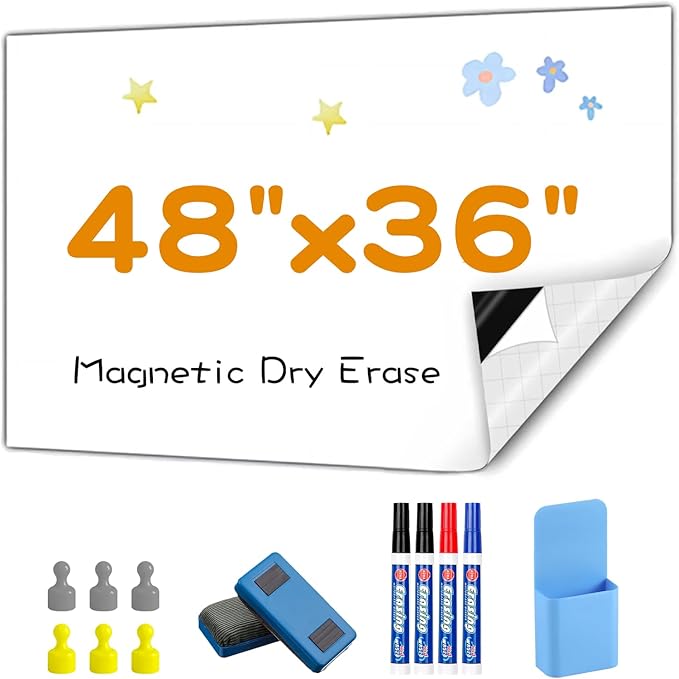 Magnetic Whiteboard Contact Paper, Kitchen Fridge by Babenoun