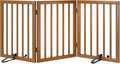 Freestanding Pet Gate Foldable Dog Gate Walnut Bamboo Dog Gates by MinoKesper