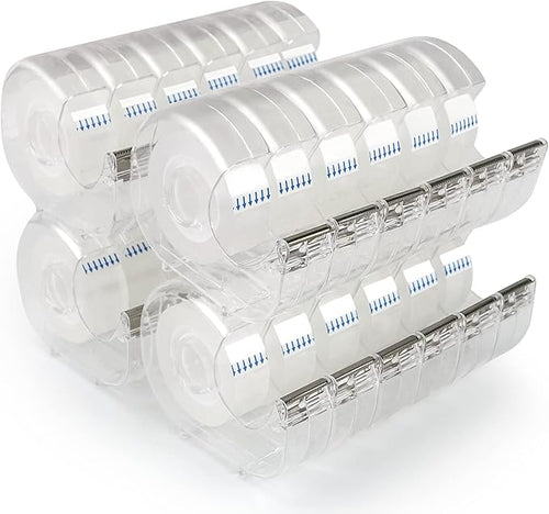 24 Pcs Transparent Tape with Dispenser, 0.7 in x 1000 in Clear Tapes and by JEFURE