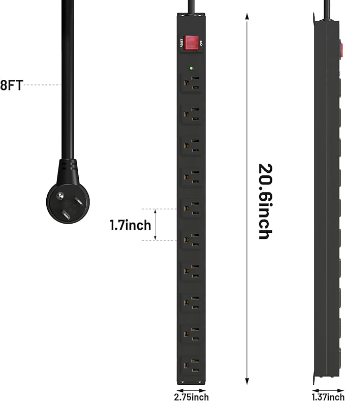 KF 10 Outlet Heavy Duty Power Strip - Image 5