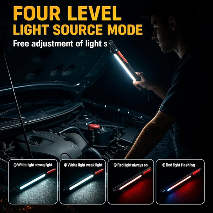 2026 Magnetic Rechargeable LED Work Light Bar, Under Hood Mechanic Light - Image 2