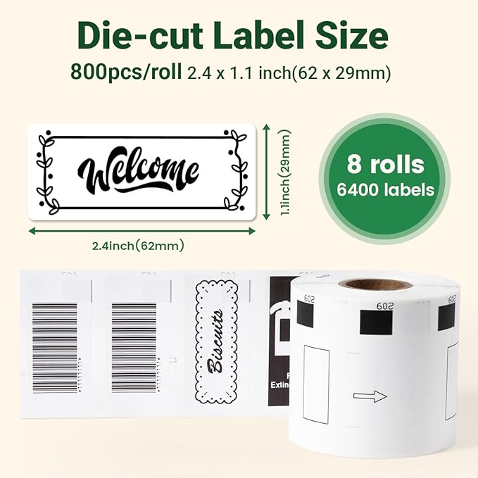 Compatible with Brother DK-1209 White Paper Label, Address Barcode Die-Cut Work - Image 2