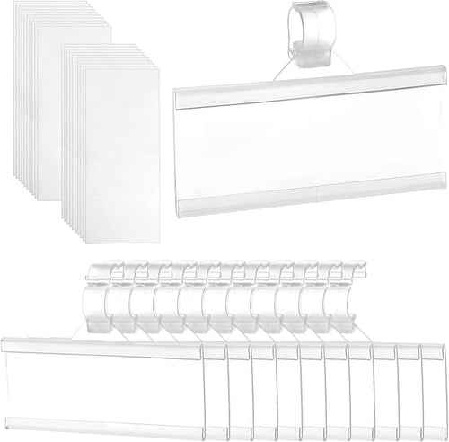 150 Pcs Clear Plastic Wire Shelf Label Holders, Reusable Price Tag Display by Unknown