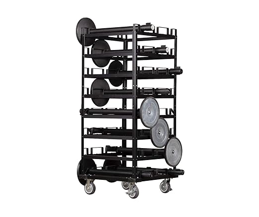 Trafford Industrial Stanchion Post Cart, 24 Posts, Horizontal Padded Storage - Image 5