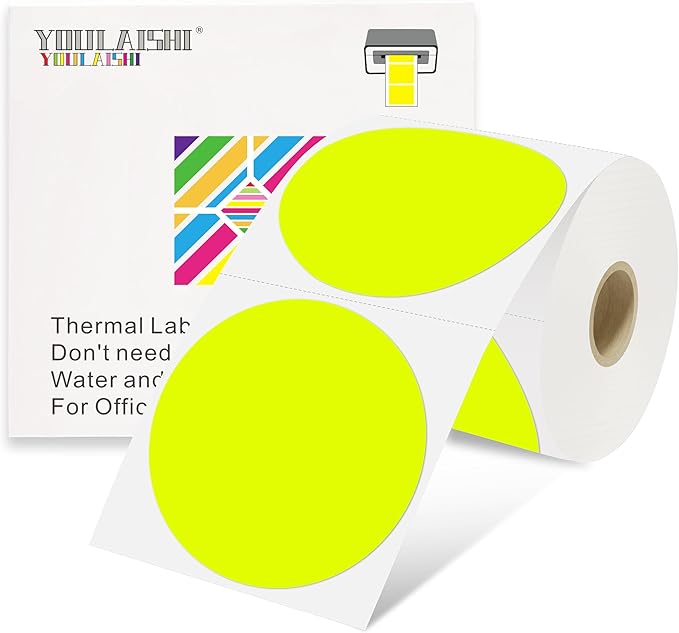 3 X 3 Inch Color Coding Dot Labels Circle Thermal Printable Waterproof 500 Pcs by YOULAISHI