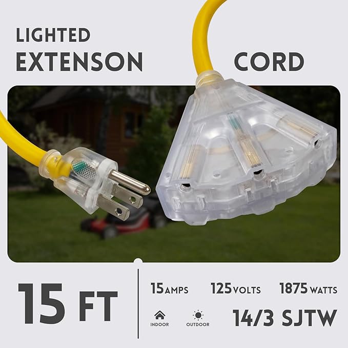EP 15 Ft Lighted Outdoor Extension Cord - Image 2