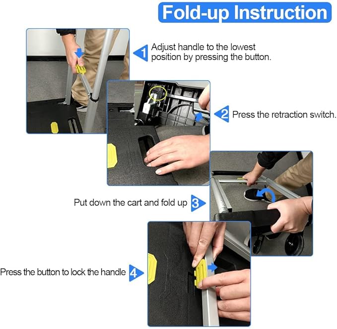 Upgrade Heavy Duty Folding Dolly Cart - Image 8