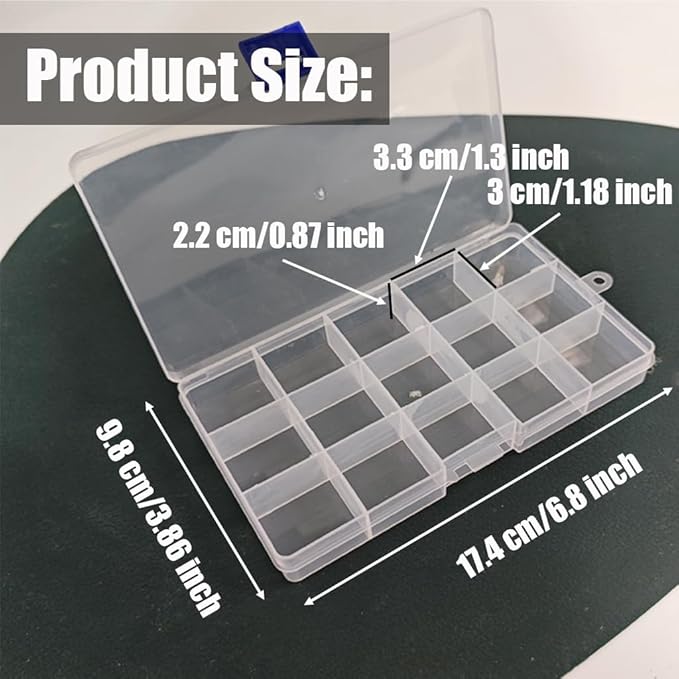 4 Pcs 15 Grids Clear Organizer Box Plastic Storage Container - Image 2