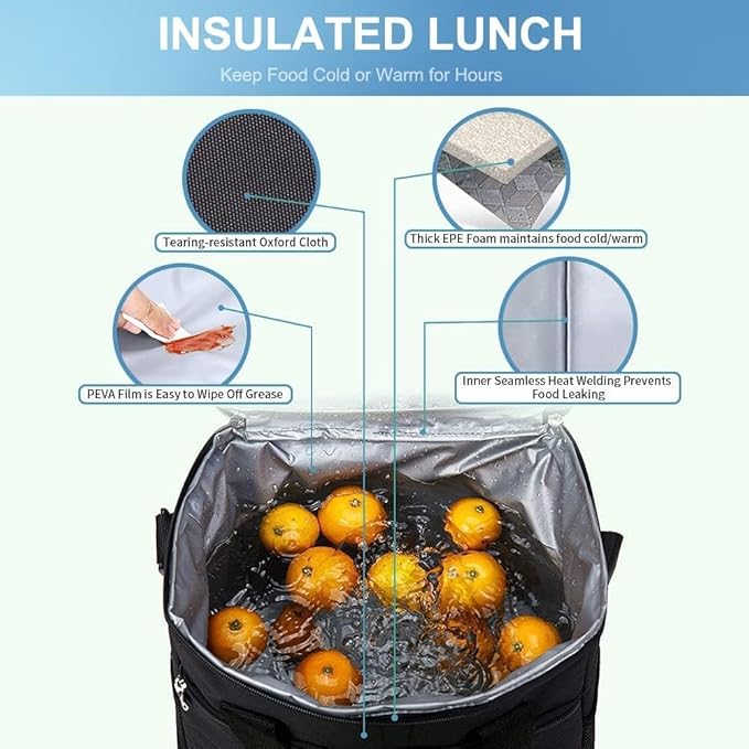 Iknoe Large Cooler Bag Collapsible 24 Can Insulated Bags Leakproof Lunch Cooler - Image 5