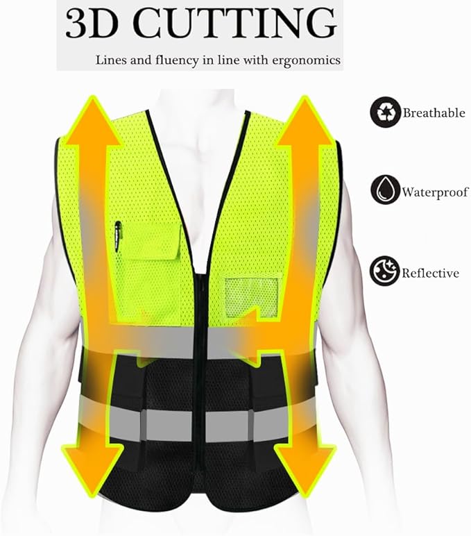 HYCOPROT High Visibility Mesh Safety Reflective Vest - Image 4