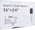 Mifuro Magnetic Glass Whiteboard，36"x24" Wall Mounted Frameless Dry Erase Board by MifuroOfficeProduct