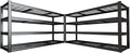 77" W Kitchen Storage Shelves Heavy Duty Garage Shelving 4 Tier Metal Shelving by PMKES