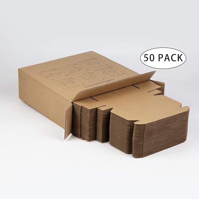 50 Pack 6x4x1 Inches Small Shipping Boxes, Moving Mailing Packing Box - Image 6