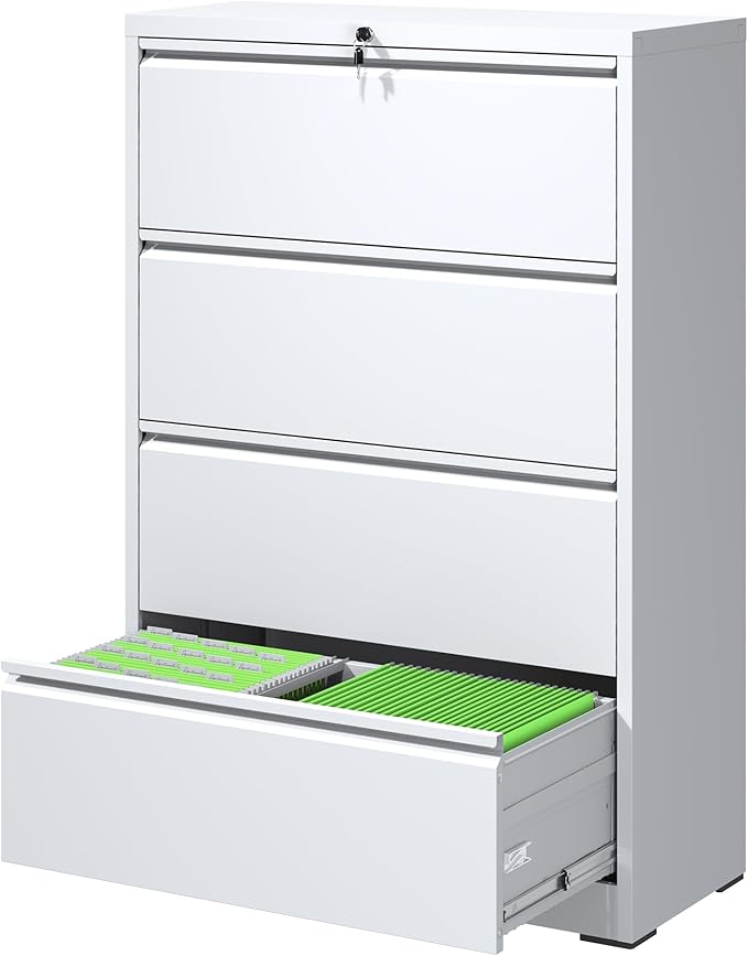 File Cabinets 4 Drawer, Metal Office Storage Filing Cabinet by FLIXELIO