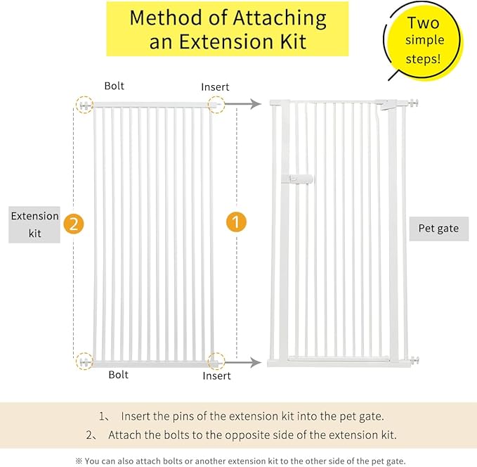 Lumizone Extra Tall Cat Gate Extension Kit 61.02" High Pressure Mounted 2025 - Image 2