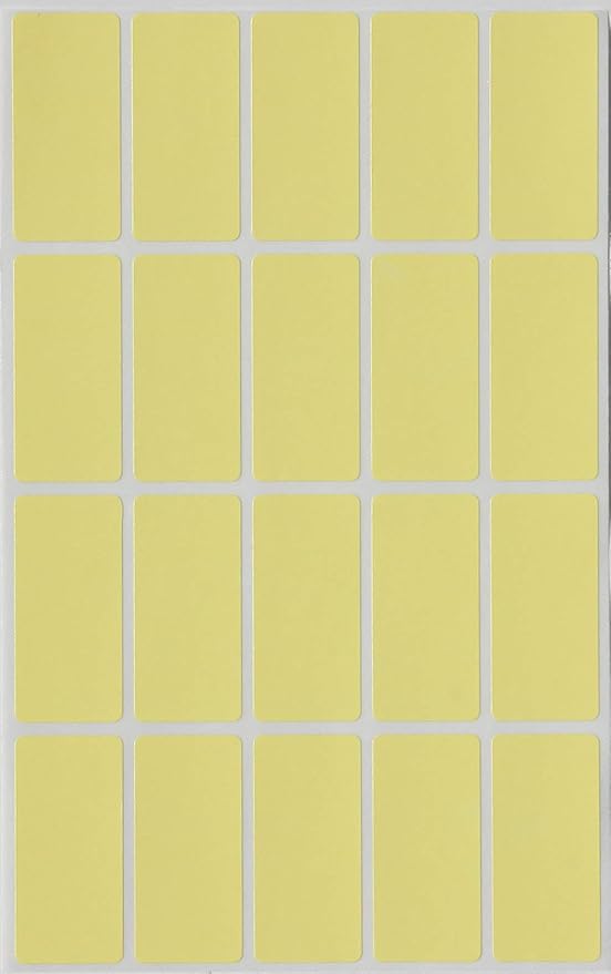Royal Green Pastel Yellow Rectangular Colored Labels 1.57inch x 0.75 inch by RoyalGreen