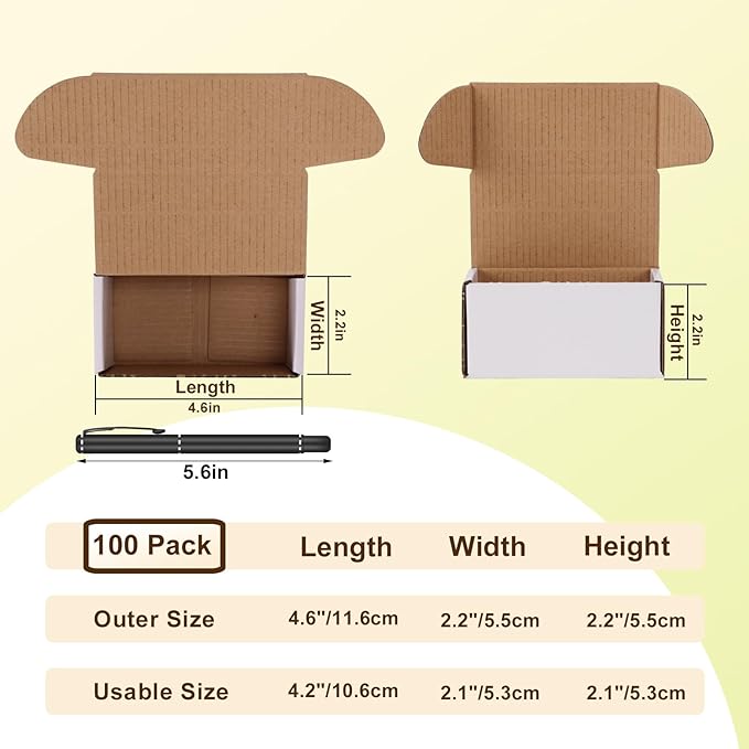 WIFTREY 100 Pack 4.6x2.2x2.2 Small Shipping Boxes - Image 2